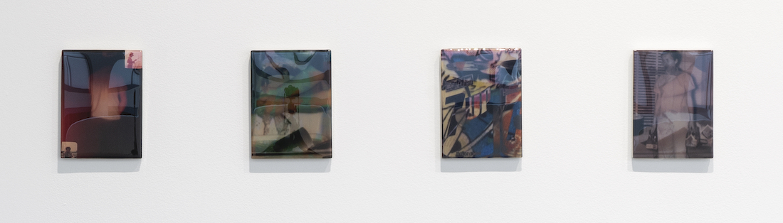 Four discrete mixed media works in Sequence 6 of artist Sadie Benning's Pain Thing