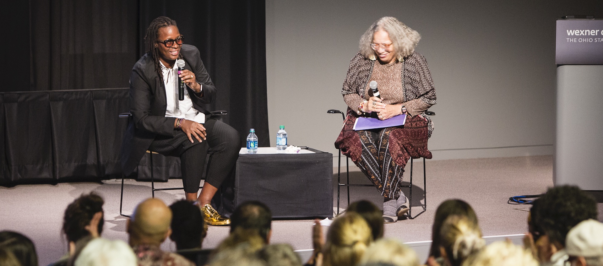 Mickalene Thomas talks with Beverly Guy-Sheftall at the Wexner Center for the Arts